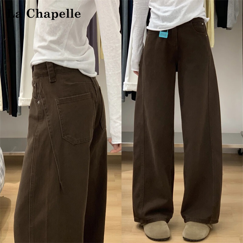 Coffee Brown Scimitar Wide-Leg Jeans for Women Autumn and Winter 2025 Trendyy Versatile New High-Waisted Straight Pants Coffee Brown Scimitar Wide-Leg Jeans for Women Autumn and Winter 2025 Trendyy Versatile New High-Waisted Straight Pants