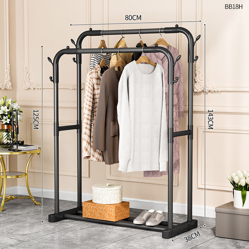 80cm [블랙 더블폴] 업그레이드된 4개 후크-