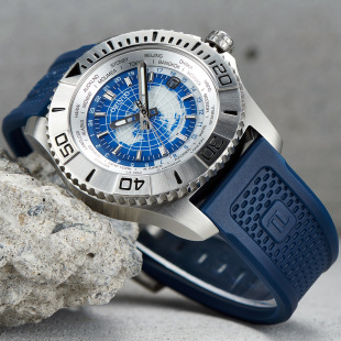 OBLVLO Opel World Time Automatic Mechanical Watch Diving Luminous Waterproof Navy Blue Watch Men's Watch