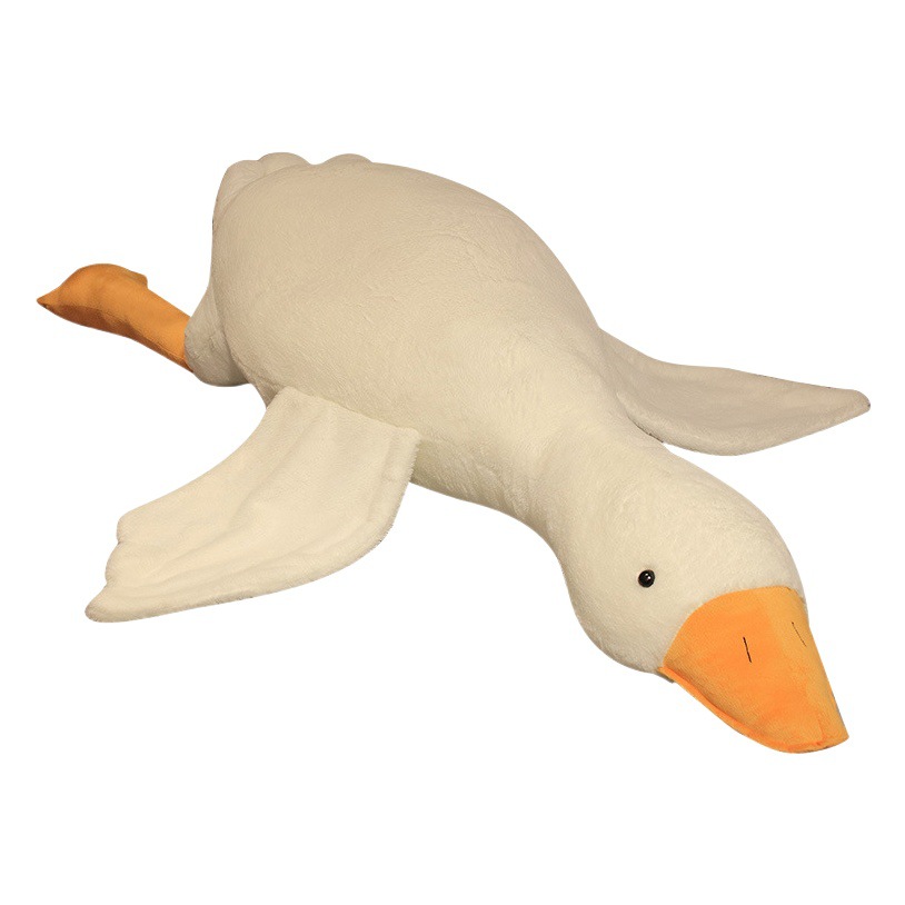 Ventas directas de la fábrica ganso grande al por mayor muñeca almohada felpa juguete cama dormir grande ganso blanco