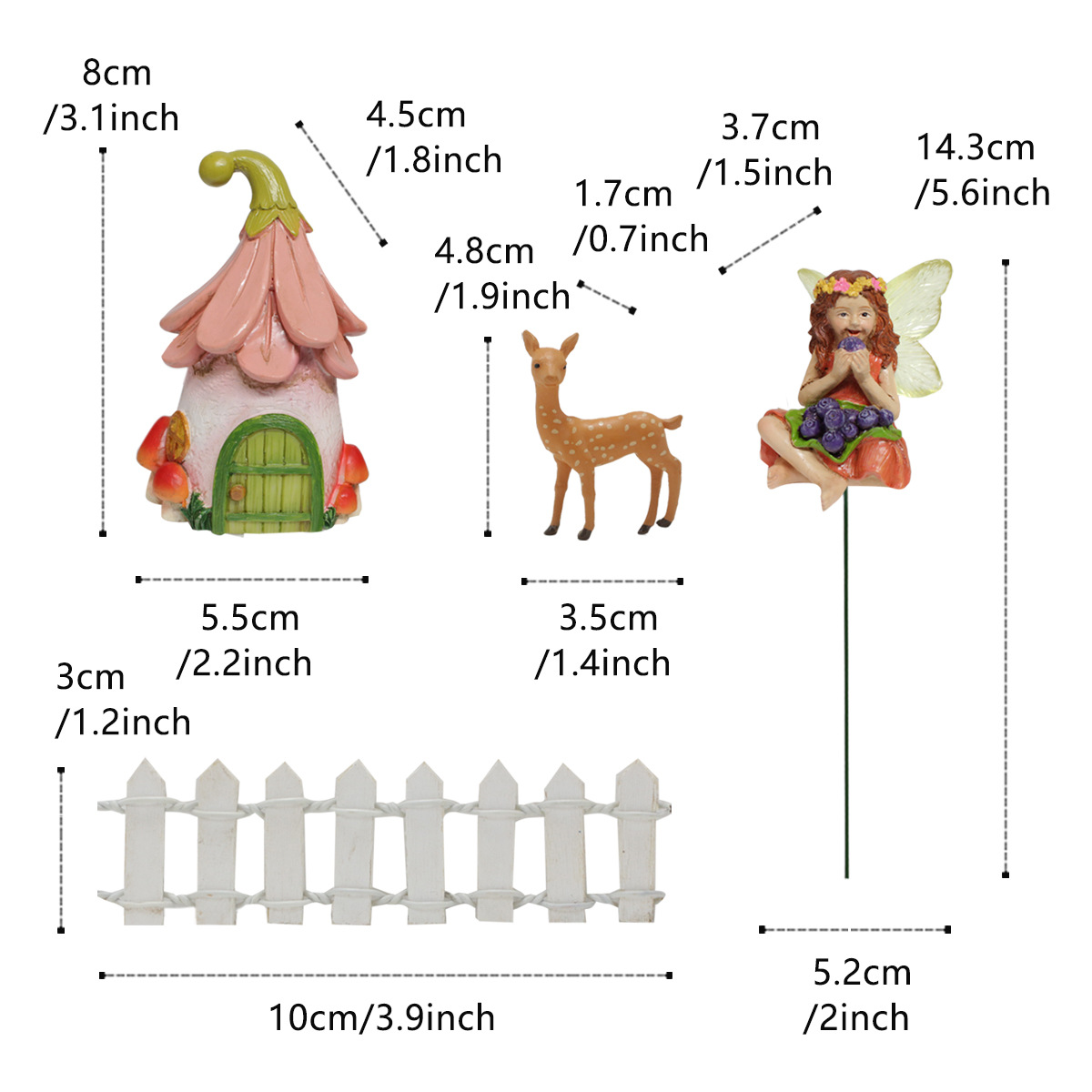 Creative outdoor garden courtyard decorations gardening decoration plug-in simulation animal fairy fairy decoration resin