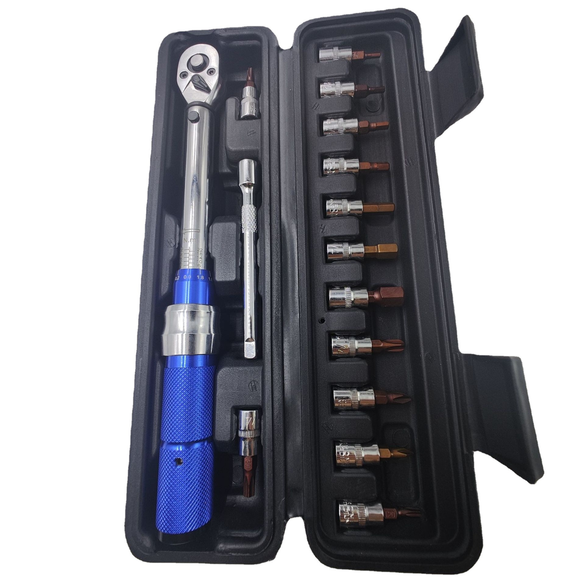 15件套1/4预置式扭力扭矩扳手套装扭力2-24NM自行车扭矩扭力工具