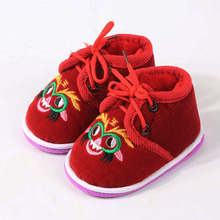 布布红手工宝宝鞋男女秋冬虎头鞋刺绣手工学步鞋婴儿防滑学步鞋