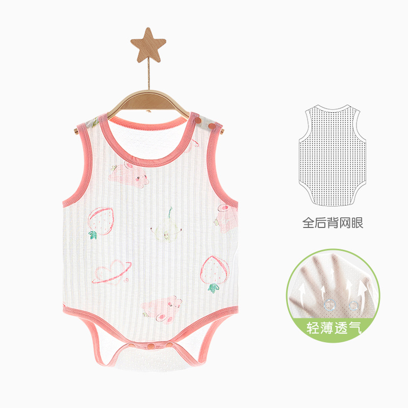 Ropa de verano para bebé recién nacido, unisex, pijama fino y transpirable, mono triangular, conjunto de verano para bebé image 6