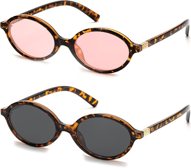 Viewjoy Retro Oval Sunglasses Women Vintage 90S Y2K Fashion Designer Sun