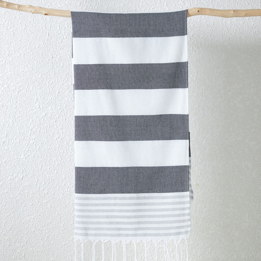Toalla turca de algodón teñido en hilo, manta de playa de secado rápido con rayas