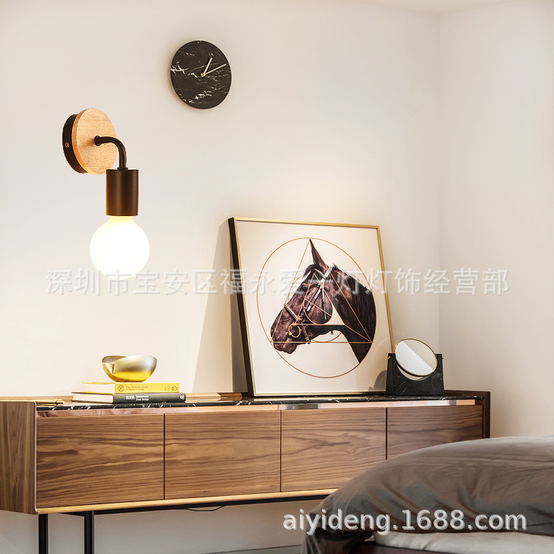 极简床头灯壁灯卧室现代简约北欧客厅背景墙灯过道灯酒店LED壁灯-阿里巴巴