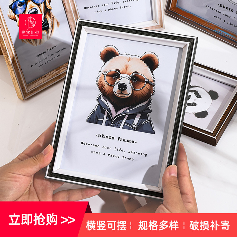 Wooden 5 5 6 6 7 inch 8 inch retro photo frame table simple creative diy photo wall 10 inch A4 picture frame wholesale