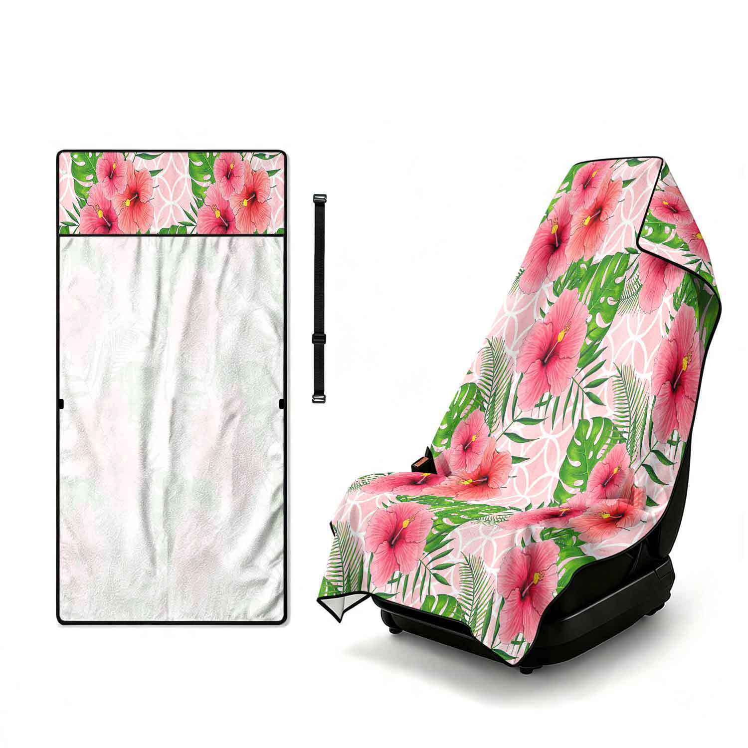 Summer bath towel and car seat cover 2-in-1, ultra-fine fiber outdoor beach and car dual-use universal seat cushion