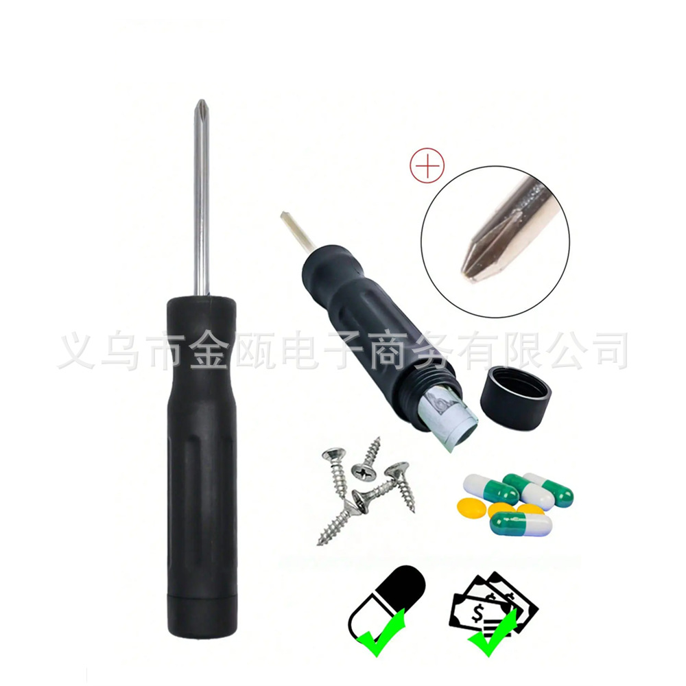 AmazonWishEbay塑料伪装螺丝刀起子储藏罐收纳盒药片存储盒储物