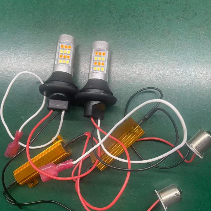 Auto LED luz de dirección 1156 T20 con luz diurna integral bicolor decodificación universal estroboscopia