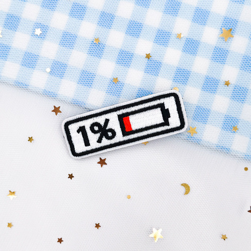 Trendy brand clothing embroidery stickers, personalized shoes and hats decoration with Velcro cloth stickers, 99% 1% battery embroidery stickers
