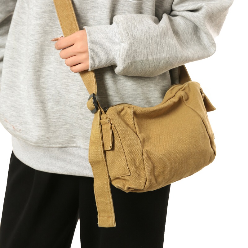 Trendy Unisex Canvas Bag Large Capacity Fashion Casual All-match Shoulder Bag New Style Student Class Satchel Trendy Unisex Canvas Bag Large Capacity Fashion Casual All-match Shoulder Bag New Style Student Class Satchel