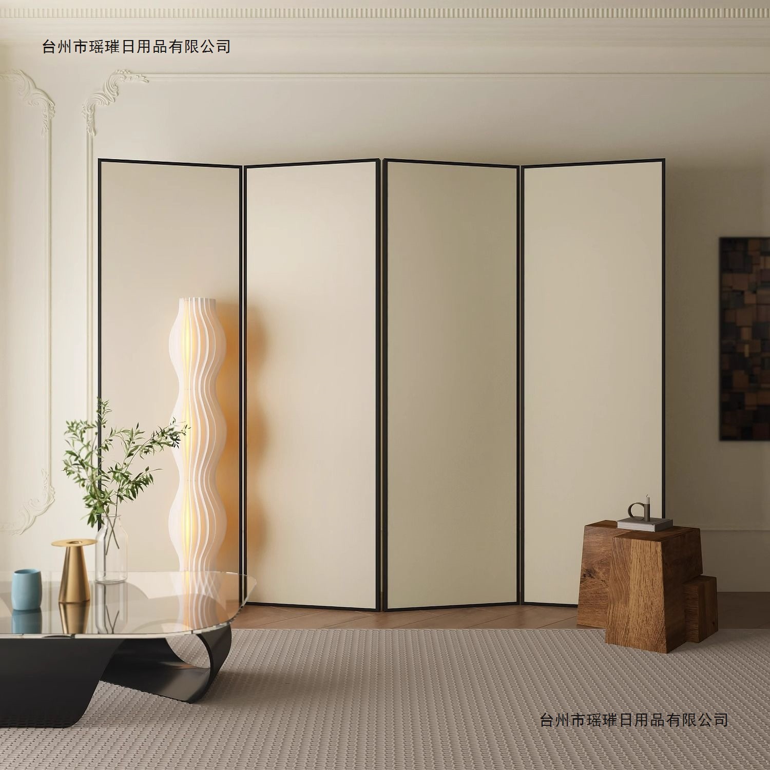 Live Streaming Room Photo Background Wall Cream Style Screen Partition Modern Minimalist Living Room Foldable and Movable 2025 New Model