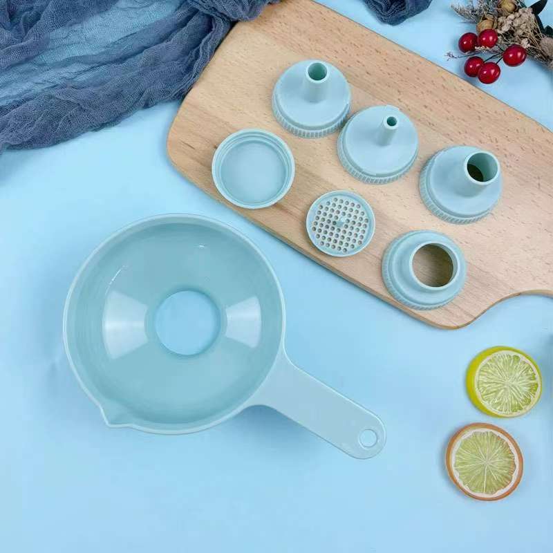 多功能塑料漏斗厨房大小口径分液器六合一漏斗加油倒酒分装过滤斗|undefined