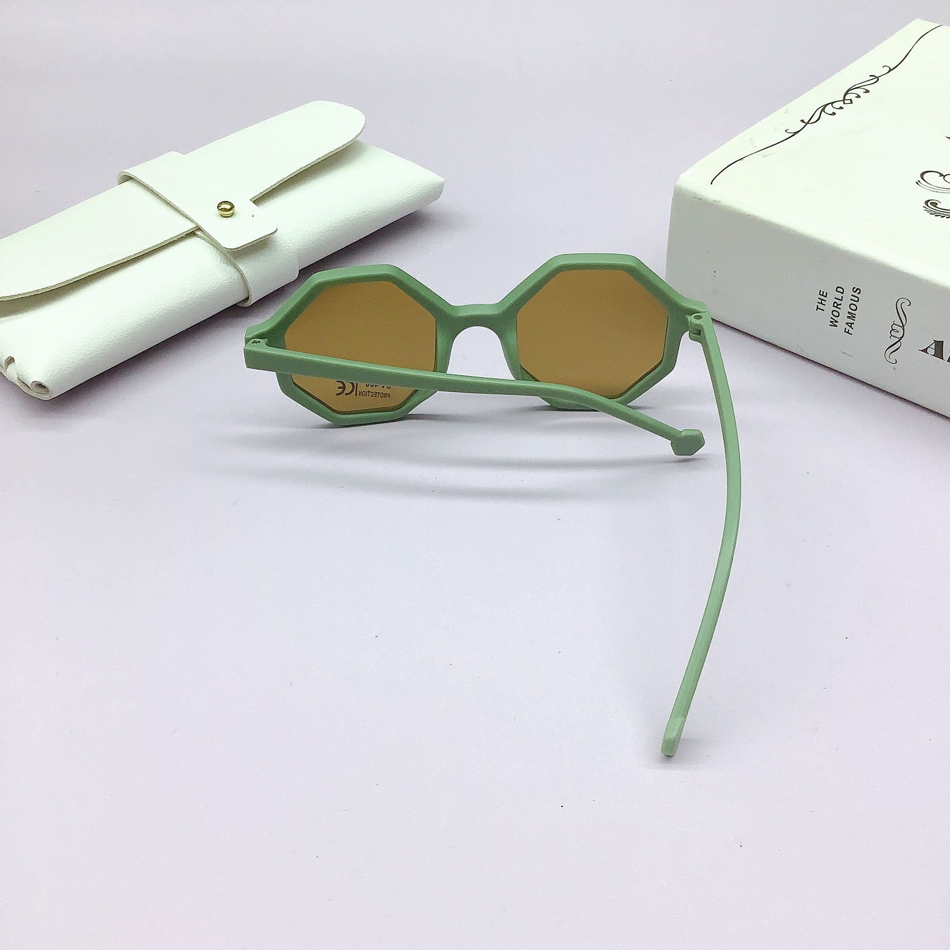 Retro Style Retro Stripe Ac UV400 Protection Polygon Full Frame Kids Sunglasses