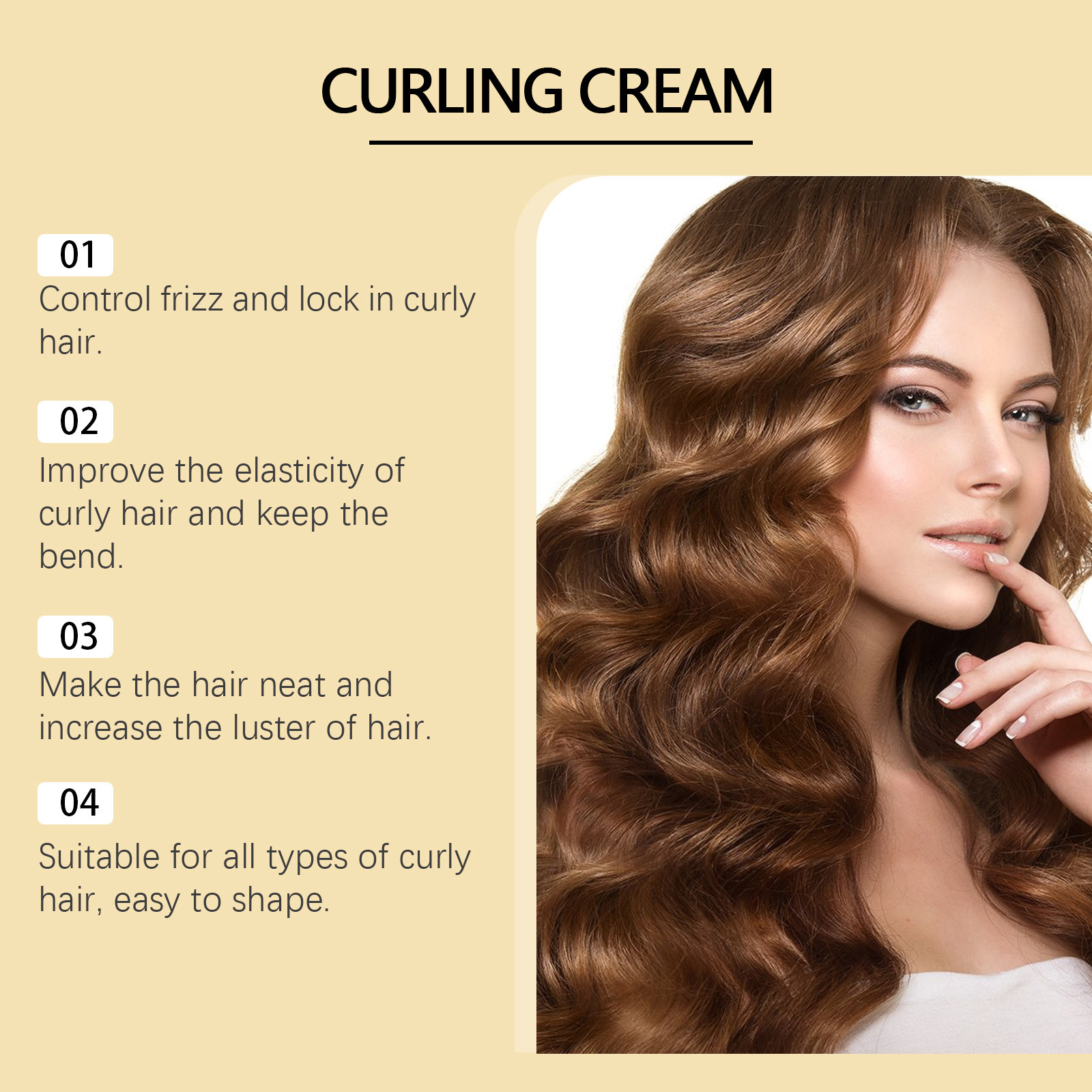 HOEGOA Moroccan Nourishing Styling Cream Ingredientes suaves Curly Hair Styling Care Styling Nutrition Natural Soft