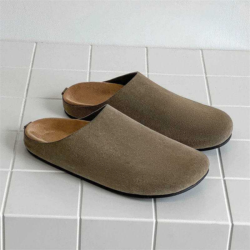 Корейская версия 2025 года новые тапки Baotou Birken женские толстые подошвы нескользящие