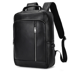 男性本革リュックサック日韓風通勤パソコンバッグ15インチ男性牛革ビジネスリュックサックの震え音が爆発した