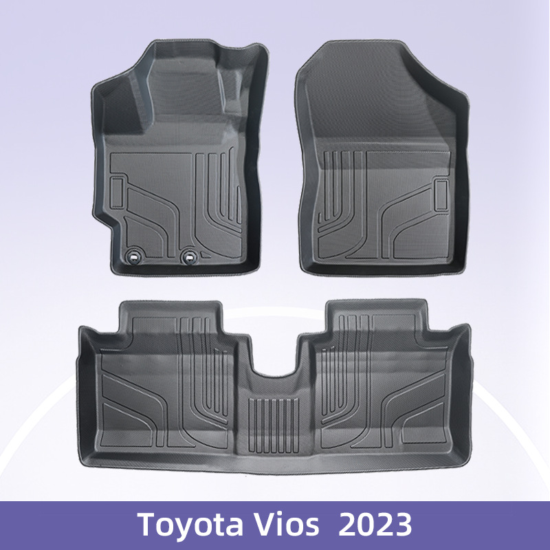 Aplicable a TOYOTA VIOS Fuel 2023 3D todo el tiempo material TPE almohadilla de suelo