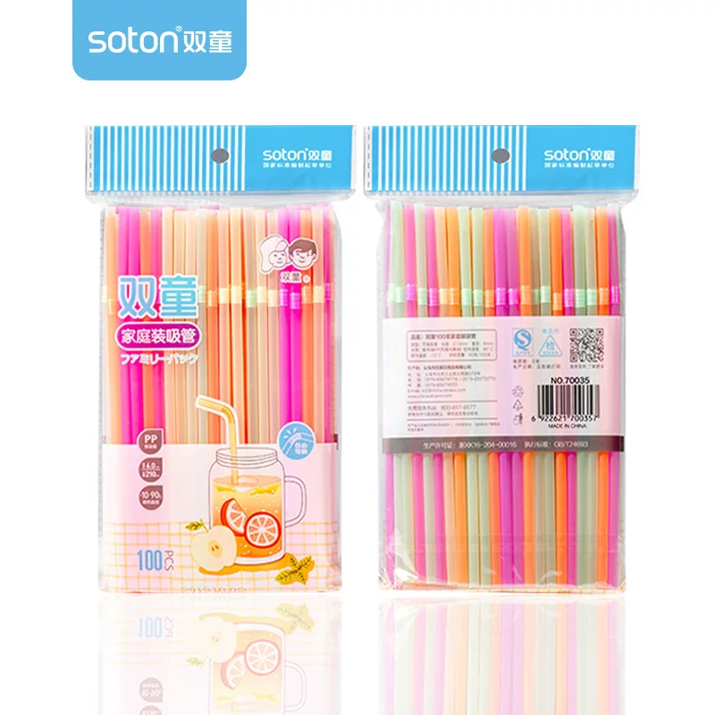 双童 Plastic fluorescence children's straw