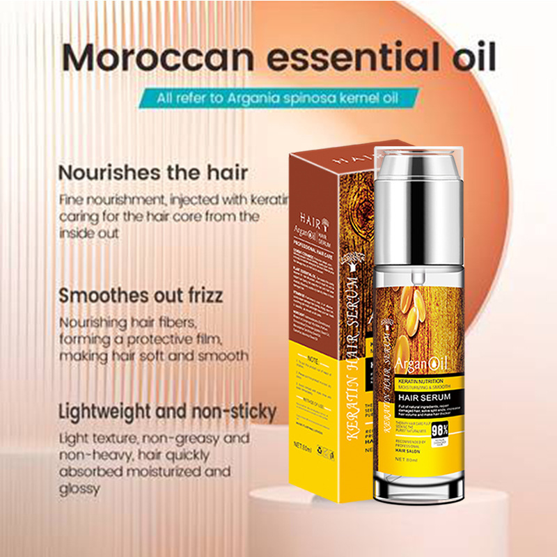 Cross-border Morocco hair oil hairoil smooths and improves dry, frizzy hair, can be sprayed to repair heat-damaged and dyed hair.