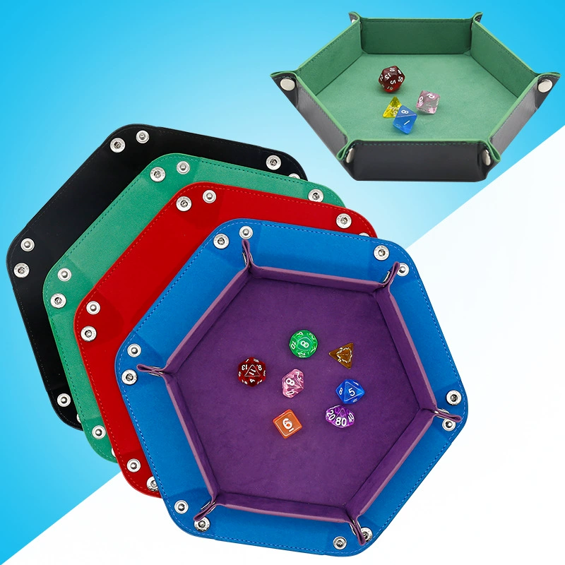 Трансграничный Новый шестиугольник бархат кости пластины складной ящик для хранения ПУ лоток фланель Настольный ящик для хранения