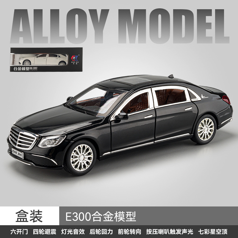 1:24 Ben E300 modelo de coche de aleación retorno sonido luz niño coche de juguete amortiguador dirección en caja modelo de coche