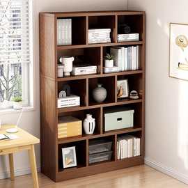 书架置物架落地客厅简易靠墙书柜卧室房间阅读架多层格子收纳柜子