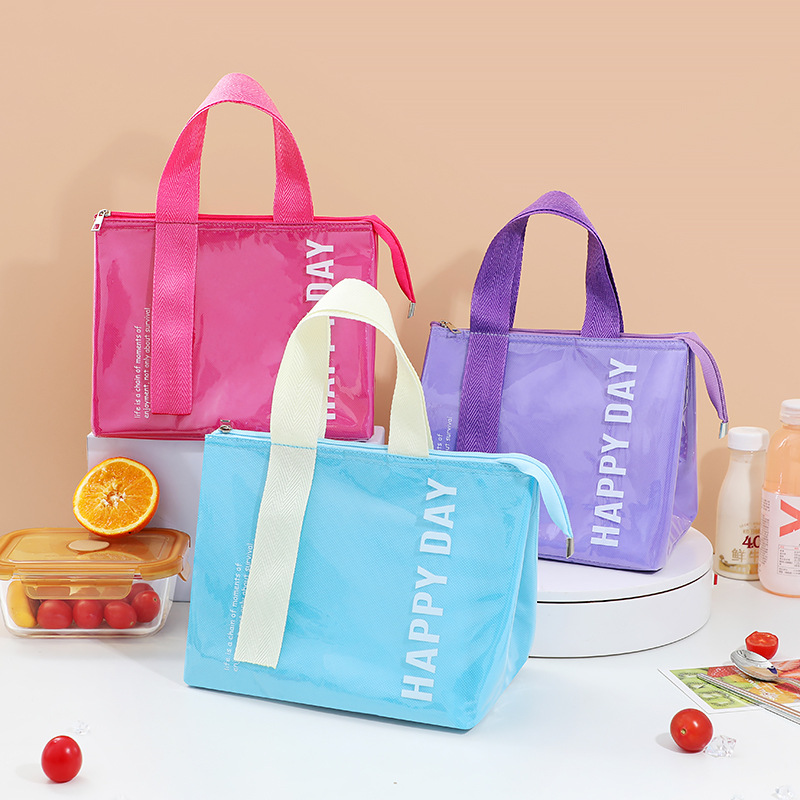 Bolsa de aislamiento térmico de PVC portátil simple para llevar al trabajo bolsa de almuerzo bolsa de almuerzo para estudiantes niños bolsa de almuerzo bolsa de almuerzo bolsa de viaje