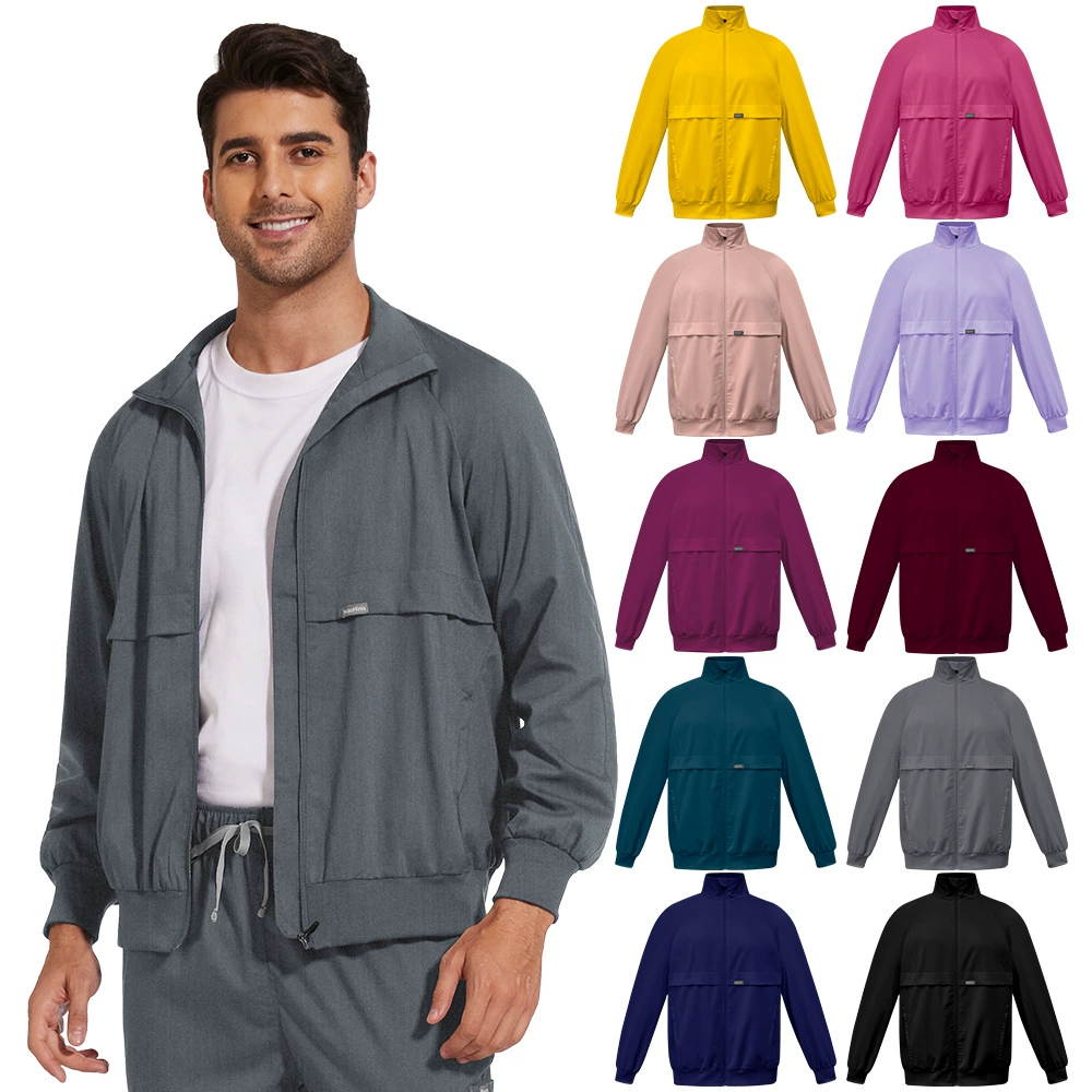 Пальто для рук Толстый карманный воротник с длинным рукавом куртка тур костюм высокого качества медсестра куртка для волос Amazon