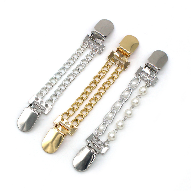20g Weight Sweater Clip Classification 1 Piece Quantity Cross-border Fashion Sweater Clip Metal Chain Cardigan Clip Women's Anti-exposure Shawl Buckle Dress Waist Tight Accessories
