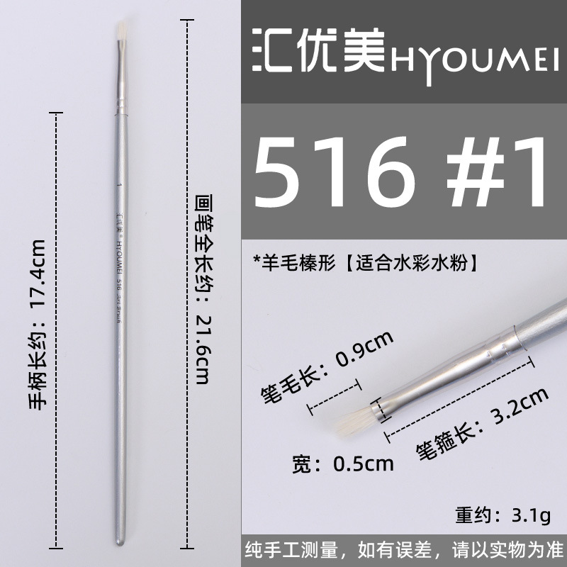 Huiyoumei Pincel Pintura al óleo Acrílico Gouache Pigmento de acuarela Lobo Hao Pincel de lana Tratamiento preferencial Pincel Montmart