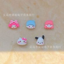 小号磨砂充粉卡通双子星树脂贴片 diy奶油胶材料儿童发夹水杯贴