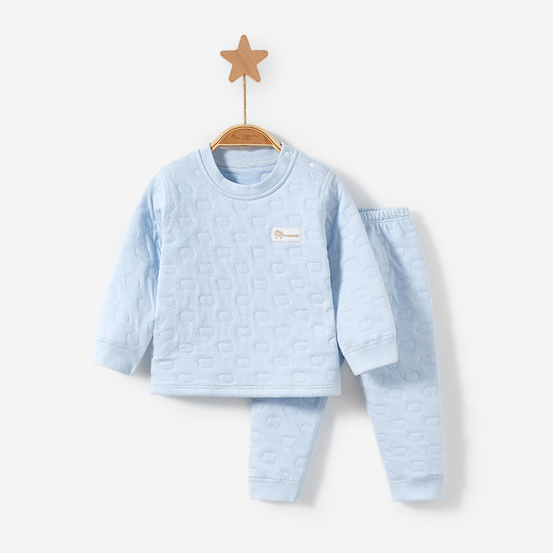 Ropa interior térmica para niños Otoño e Invierno niños y niñas ropa dividida bebé tocando fondo fino traje acolchado bebé otoño ropa pantalones largos