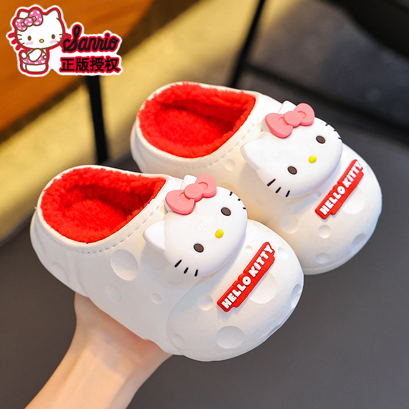 Sanliou zapatillas de algodón de invierno genuinas para niños, niños y niñas, calentamiento, veludo impermeable, zapatos de algodón para bebés Melody.