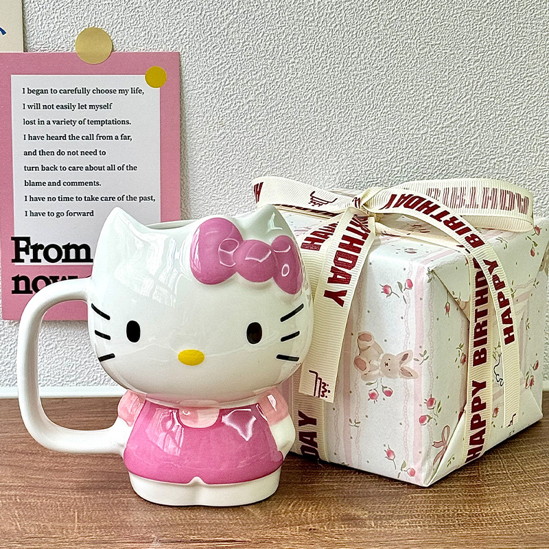 Alto valor facial lindo kt gato taza regalo de cumpleaños de una niña corazón de cerámica taza de regalo de cumpleaños de novia image 6