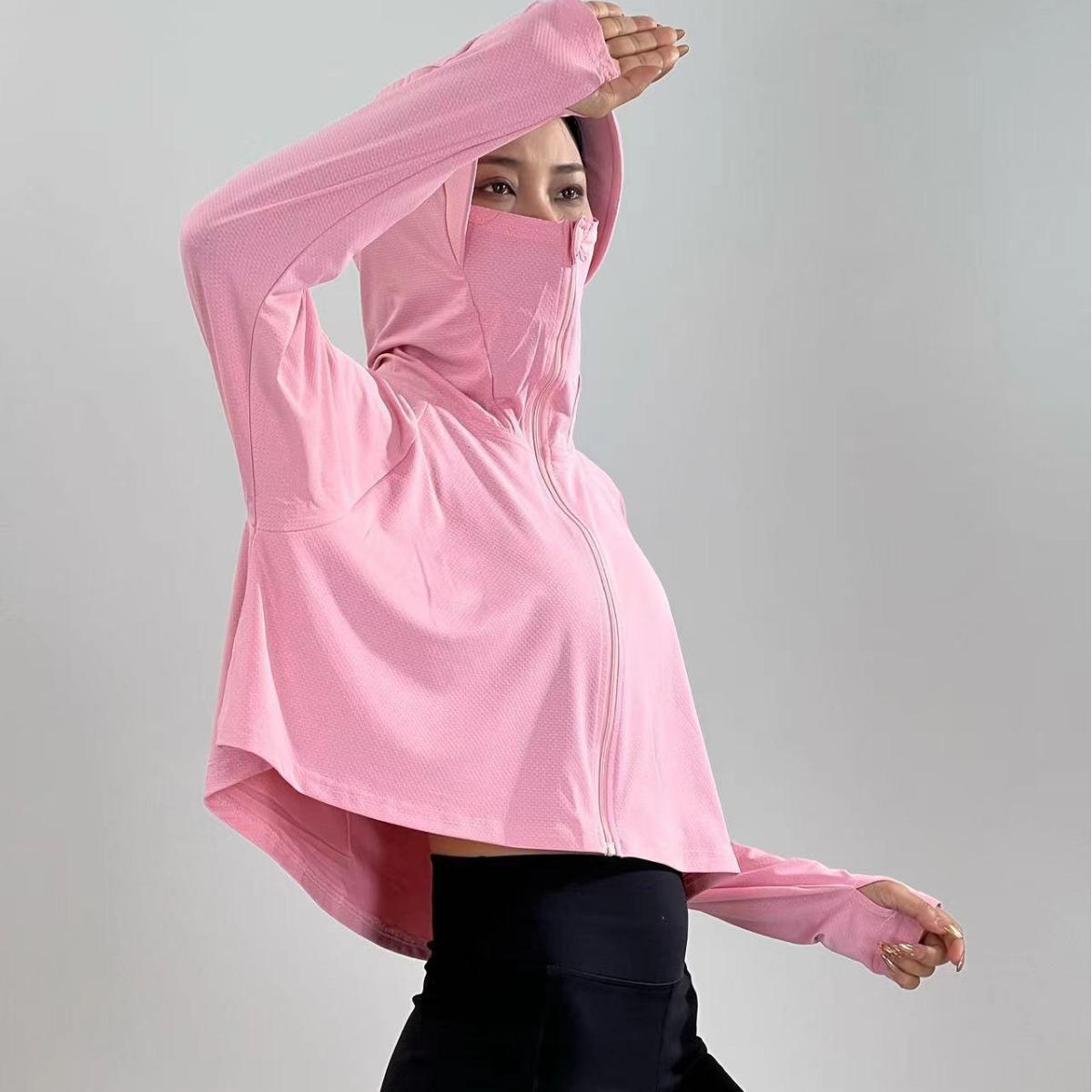 Thin travel breathable jacket for gym, quick dry cardigan for training, sun protection, UV protection 4