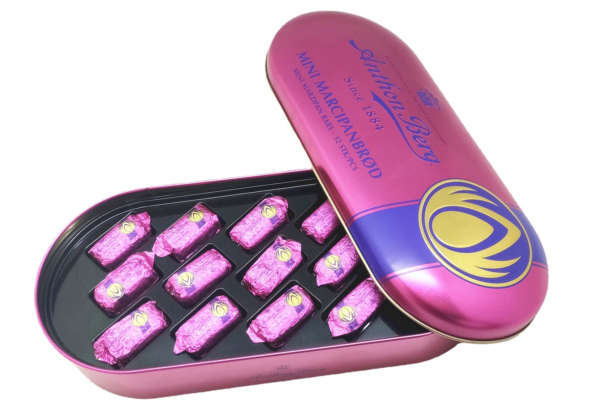 厂家马口铁糖果椭圆罐  拱盖圆盖椭圆形包装朱古力铁盒