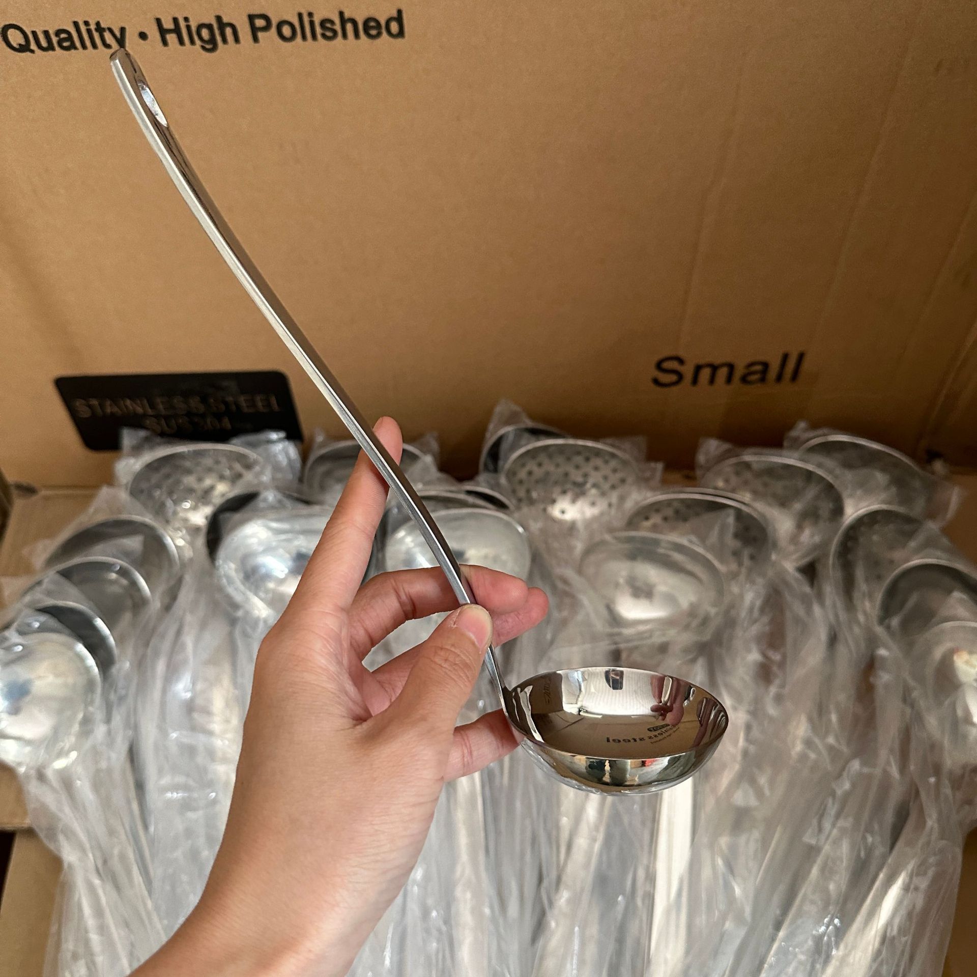 Espumadera de acero inoxidable con mango largo para sopa y hot pot_voghion.com