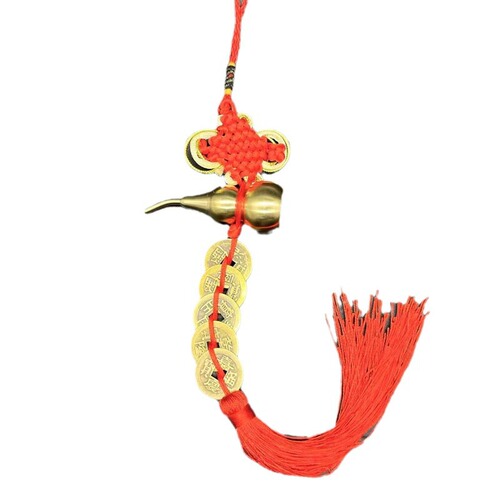 Hot selling brass gourd real copper five emperors coins copper coin pendant gourd car pendant stall travel souvenir pendant