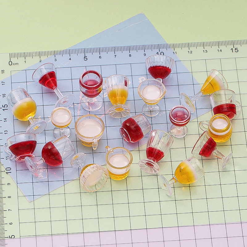 Simulated Stereo Acrylic Beer and Red Wine Glass DIY Key Chain Hairpin Mobile Phone Case Miniature Supermarket Ornaments Wholesale Simulated Stereo Acrylic Beer and Red Wine Glass DIY Key Chain Hairpin Mobile Phone Case Miniature Supermarket Ornaments Wholesale