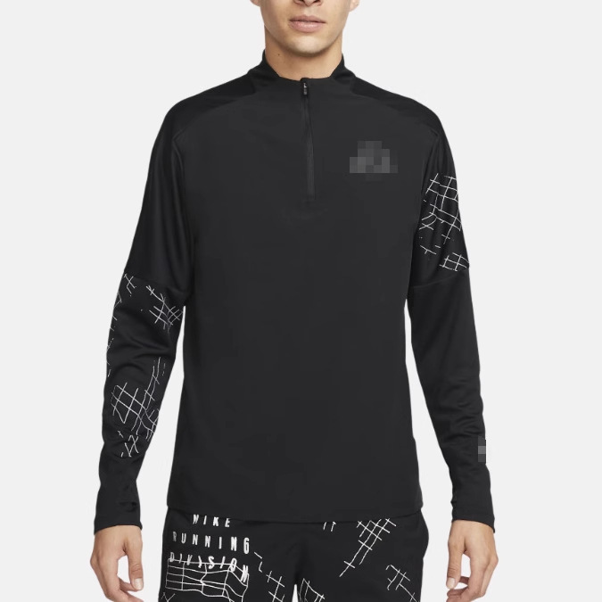 In Stock 2025 Autumn Striped Reflective Half-Zip Stand Collar Men's Crew Neck Long-Sleeve T-Shirt Set with Shorts and Knee-Length Shorts