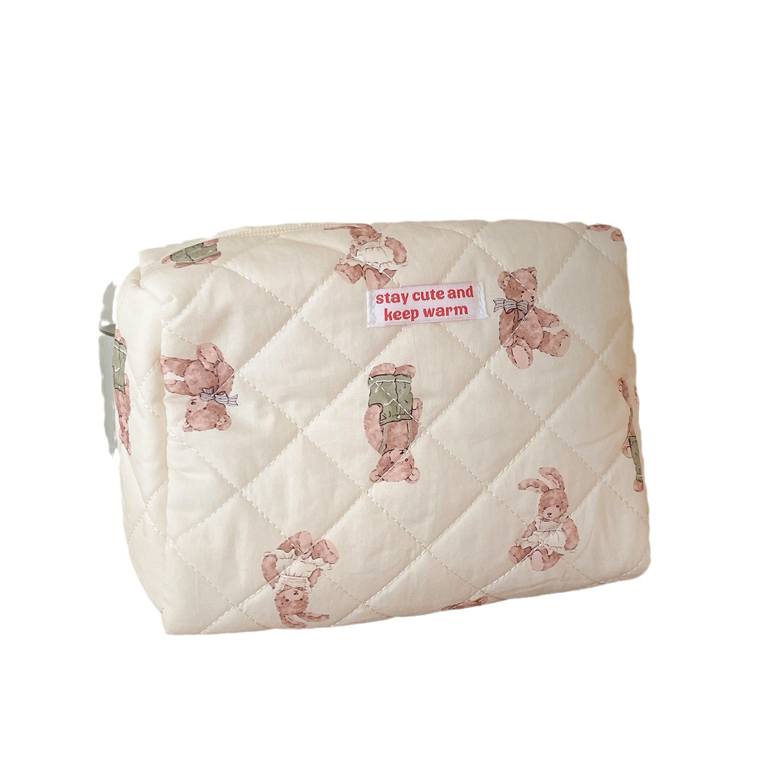 Bosque oso serie bolsa de cosméticos bolso Mori estudiante de algodón de gran capacidad de almacenamiento bolsa de embrague acolchado