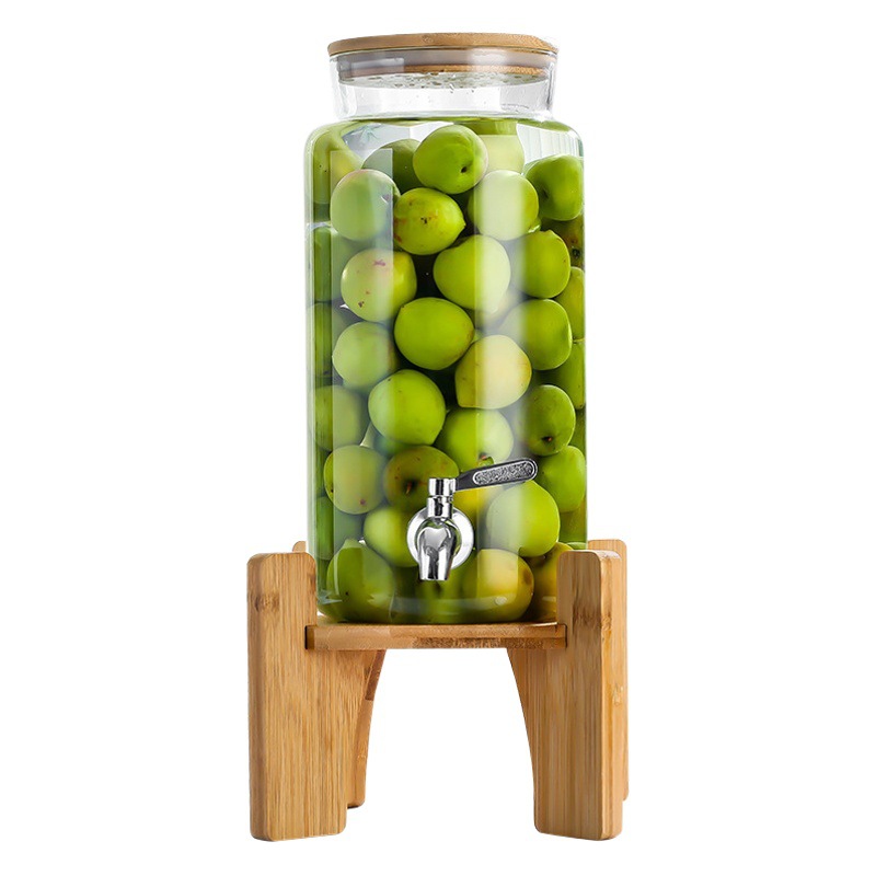 Venta al por mayor tarro sellado de borosilicato tarro de vino botella de vidrio ciruela enzima botella de vino vacía botella de vino de fruta tarro de auto-elaboración de cerveza