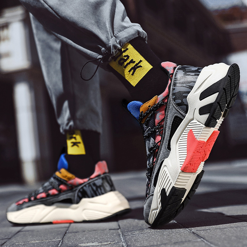 Scarpe sportive da uomo Scarpe da passeggio Scarpe in pelle Scarpe da ginnastica Tessuto Scarpe da ginnastica versatili leggere con assorbimento degli urti_voghion.com