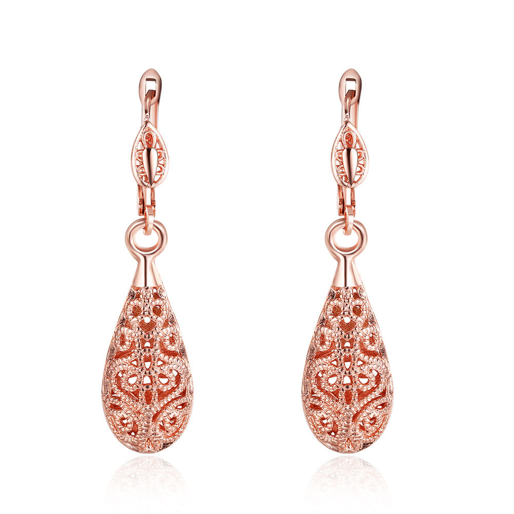 Simple Style Water Droplets Copper Plating Drop Earrings 1 Pair