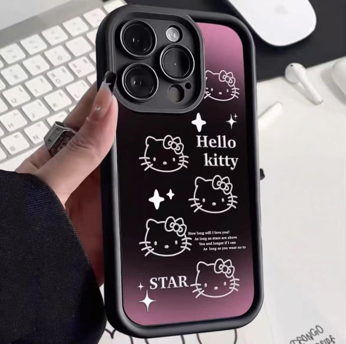 Funda para Teléfono iPhone 17 Pro con Diseño de Gatito Morado Oscuro, Compatible con Apple 15/14, Modelo 13 Pro Max, Nuevo Modelo 16