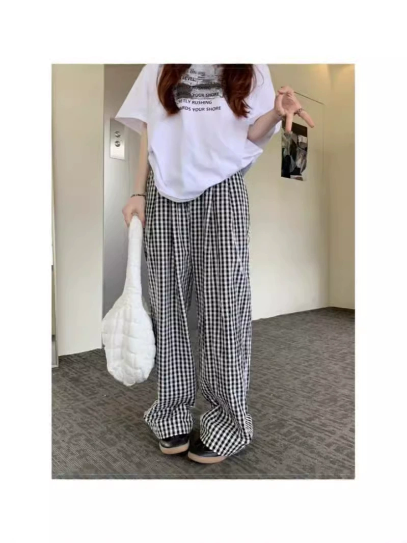 Тонкие дышащие брюки для отдыха, Oversize, высокая талия, свободный прямой крой