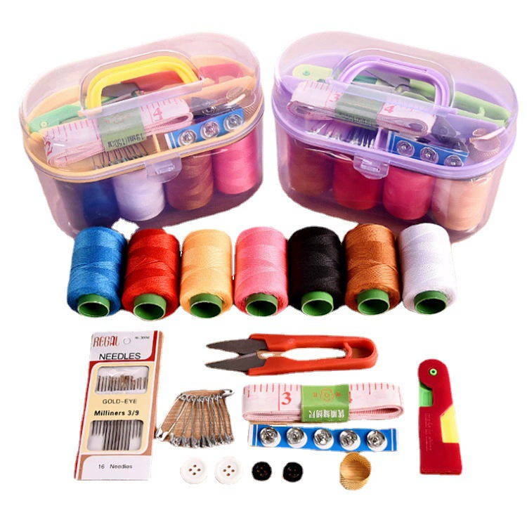 10 шт. 7-цветная большая катушка высокого качества игла с золотым хвостом карта Портативная Коробка С Сокровищами большая коробка для шитья
